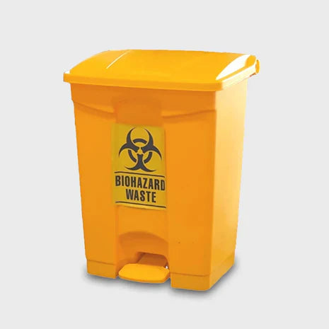 WASTE DISPOSAL BIN (YELLOW) WITH PUSH PEDAL 70L